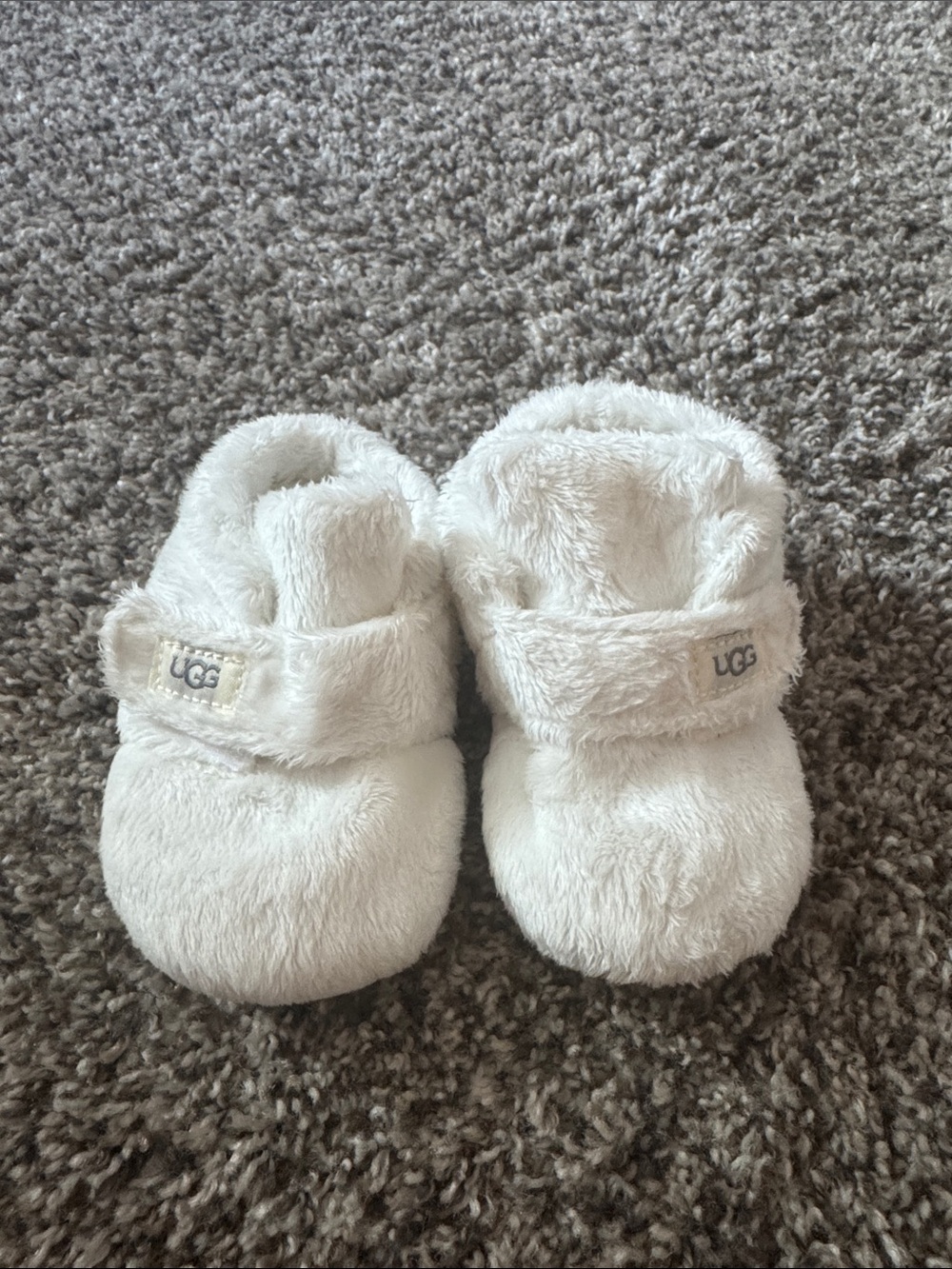 UGG Plush Baby Booties in Cream White